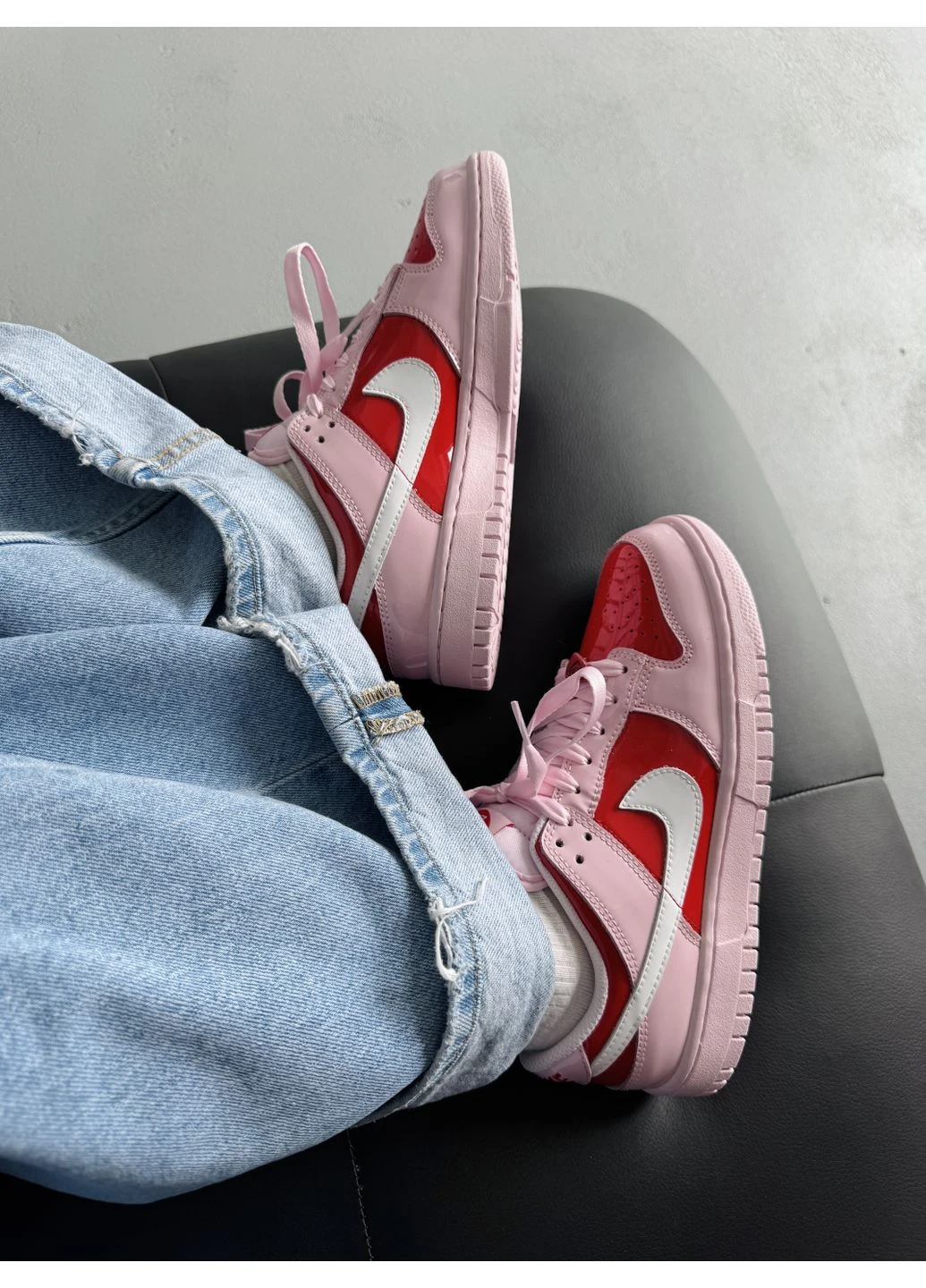 Кроссовки женские Nike Dunk Low "Valentine's Day" | Найк СБ Данк низкие розовые No Brand розовые демисезоны (400122036)
