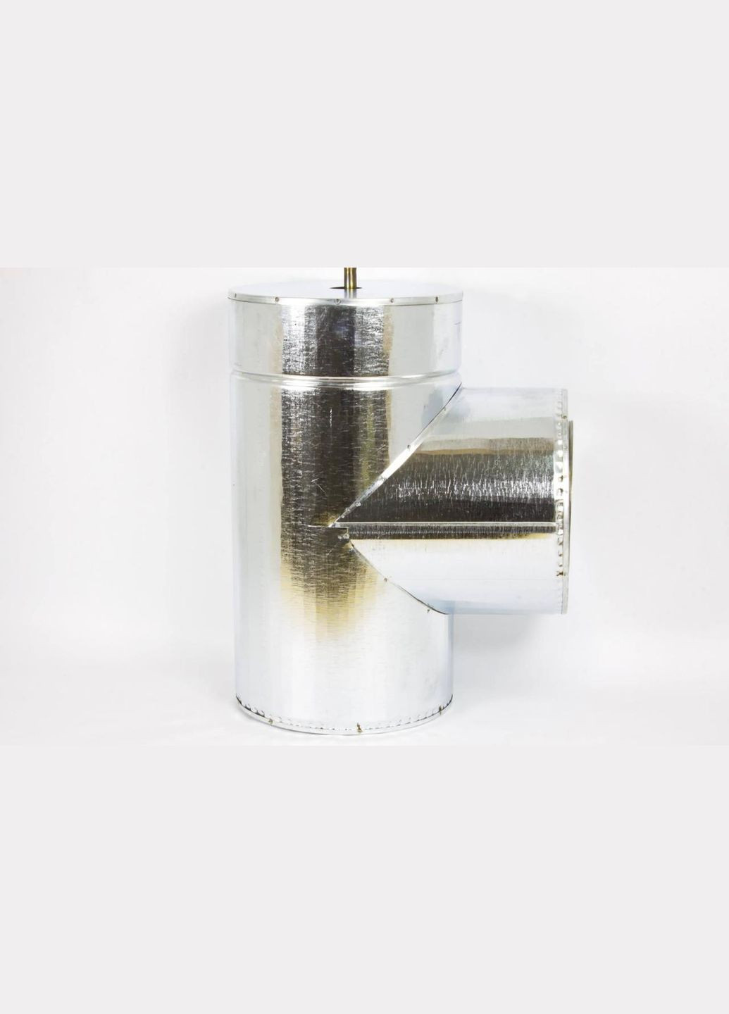 Тройник для дымохода утепленный ф150/220 нерж/оцинк 87гр (сендвич) Комінвент (317295767)