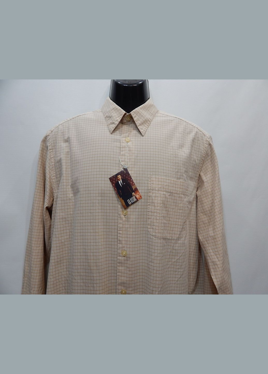 Бежевая кэжуал рубашка в клетку Eddie Bauer