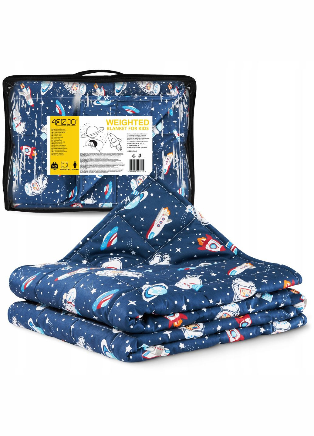 Ковдра важка (обтяжена) 3 кг 100 x 150 см дитяча Blue (P-5905973403535) 4FIZJO (330487050)