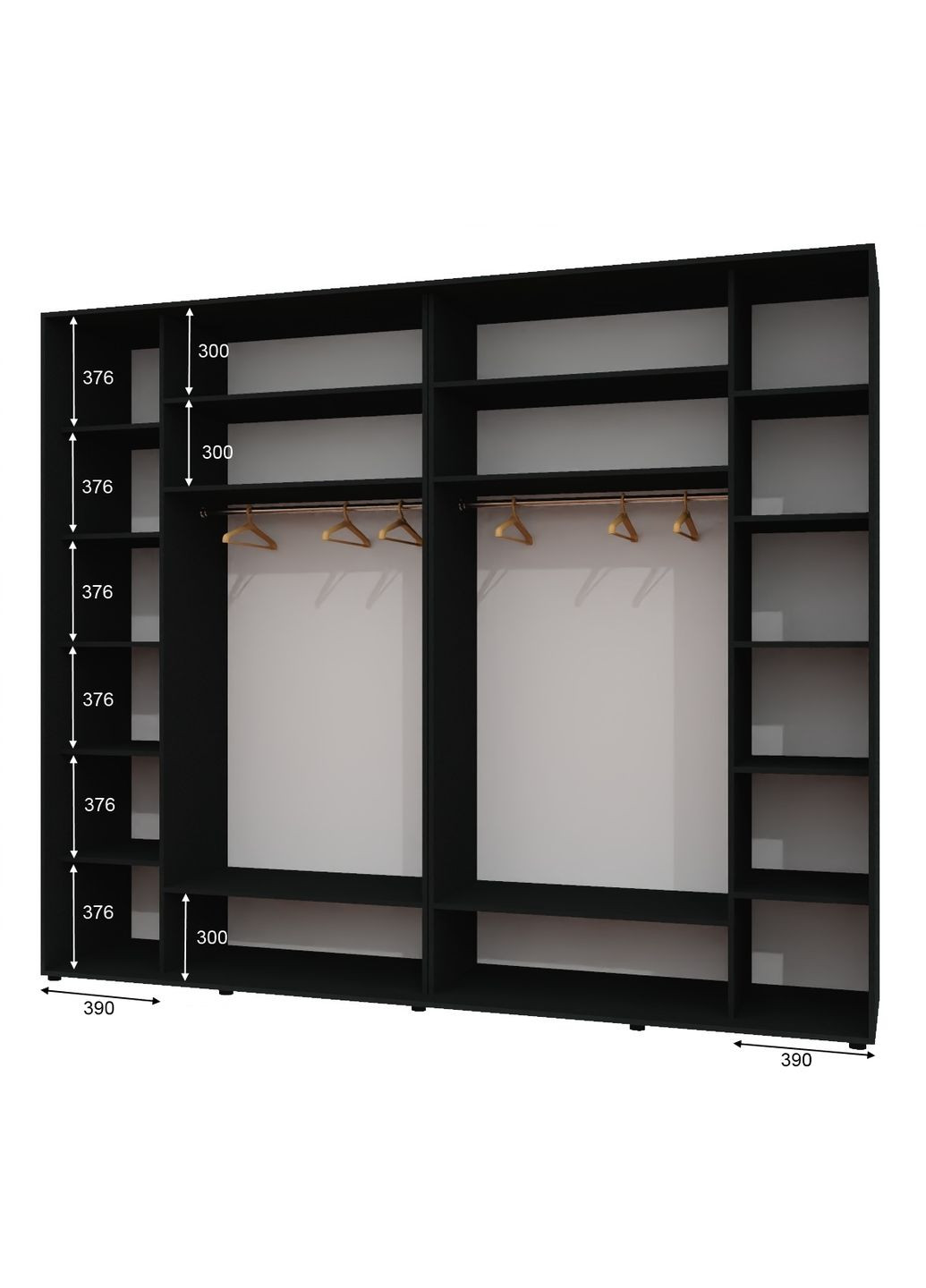 Шкаф-купе трехдверный 300*60*230 Антрацит Зеркало с пескоструйным рисунком Люкс-149 Алекса (360471884)