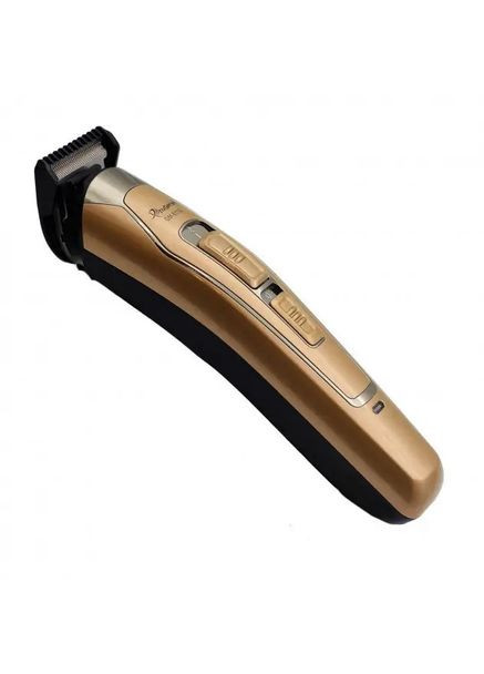 Професійна машинка тример універсальний для стриження волосся бороди та вусів акумуляторна GM-6115 Pro Золотиста + 4 Geemy (312486074)