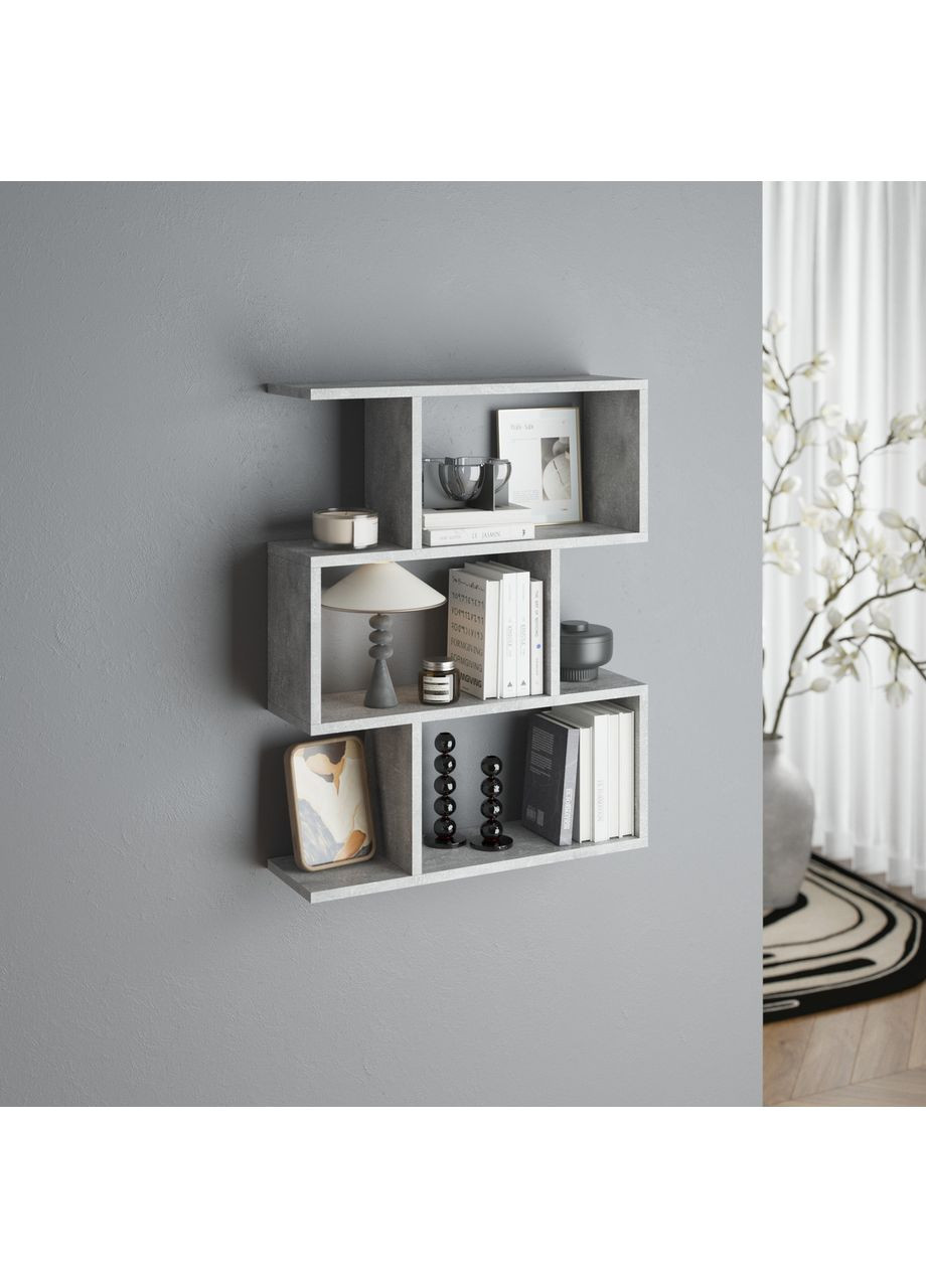 Полка навесная для книг и декора на три секции из ламинированного ДСП 600x780x180 (hm-50-bt) VAYS (363134784)