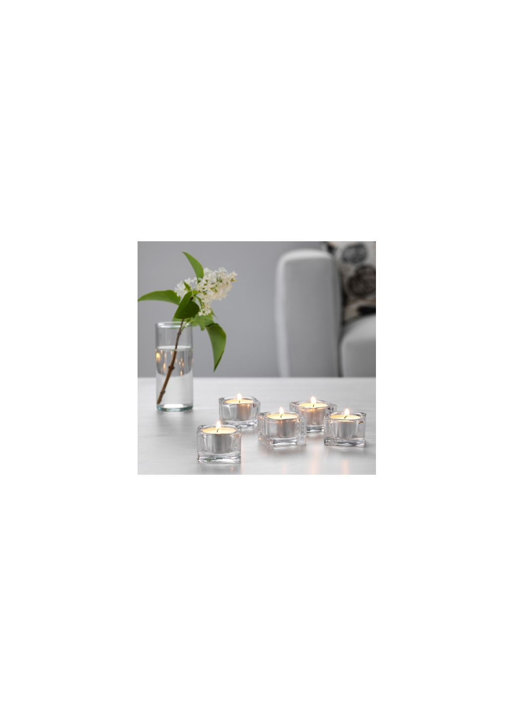 Набір свічників для свічки скляні 5 шт 5*5 см IKEA (278014578)