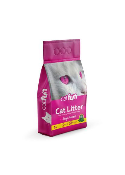 Наполнитель бентонитовый для для кошачьих туалетов ароматом детской присыпки 5 л Catfun (362617185)