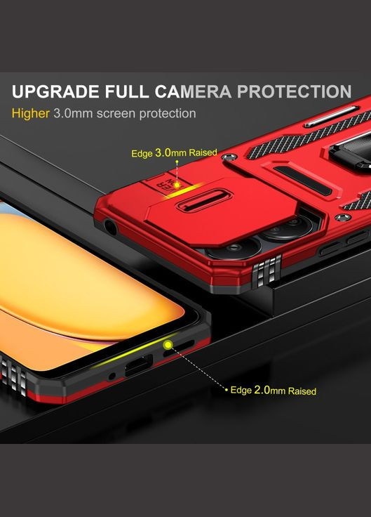 Ударостійкий чохол Camshield Army Ring для Xiaomi Redmi 13C / Poco C65 Red No Brand (344464983)