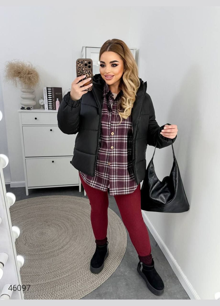 Чорна демісезонна куртка жіноча зимова Liton