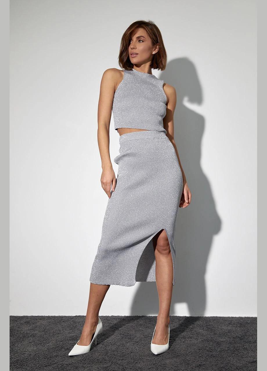 Силуетний костюм-двійка з люрексом - чорний Lurex (314901760)