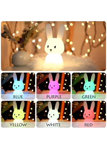 Силіконовий нічник Кролик з сенсорним управлінням 7 кольорів Losso (368887448)