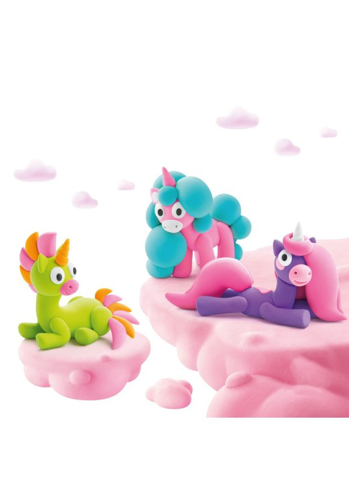 Набір самозатвердіючого пластиліну Райдужні єдинороги: Брайті, Спаркі, Клауді ЛІПАКА 60054-UA01 Lipaka (369173217)