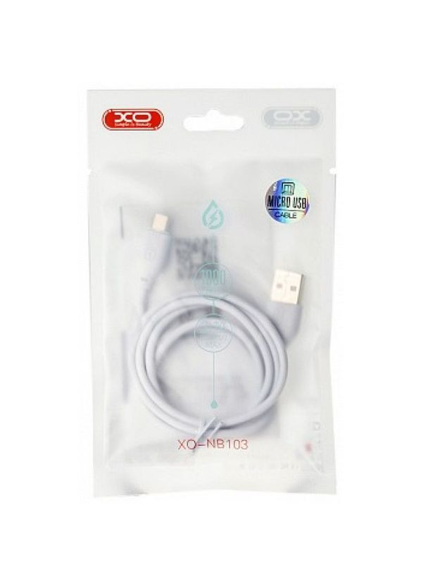 Кабель USB NB103 2.1A Quick Charge Type-C 1m прорезиненный white XO (322706538)