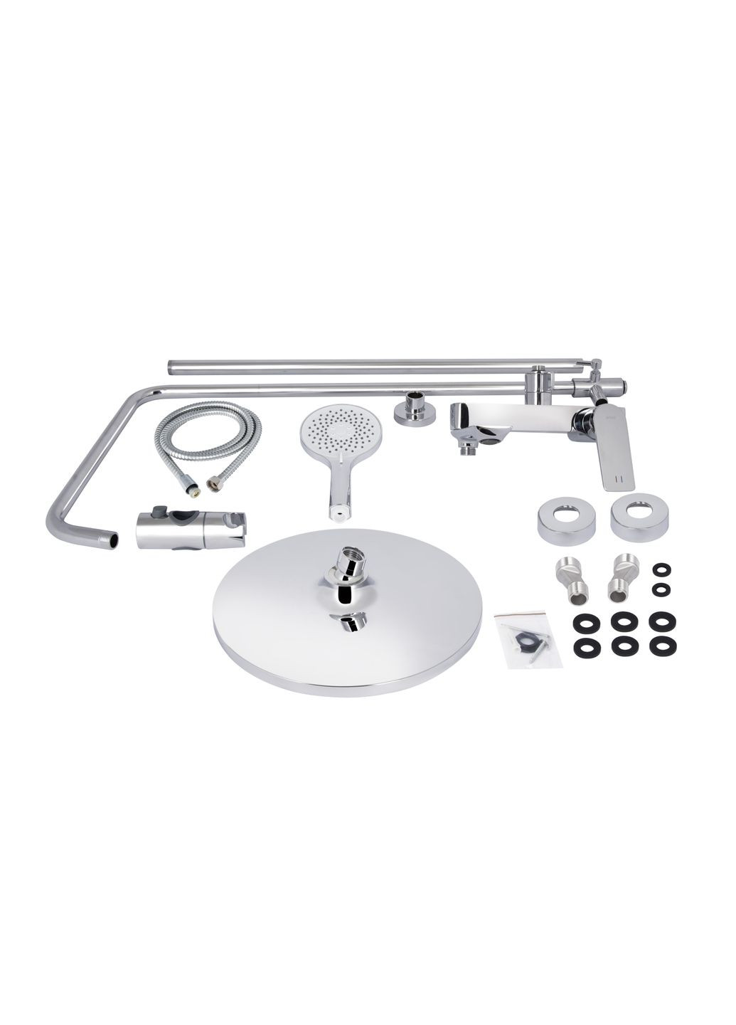 Душова система універсальна Vlasta New на три споживача (з виливом) QTVLA111CRM45650 Chrome Qtap (324250453)