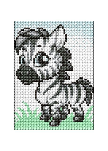 Алмазная мозаика Маленькая зебра 15 х 20 см (AMM1021) Ідейка (370968806)