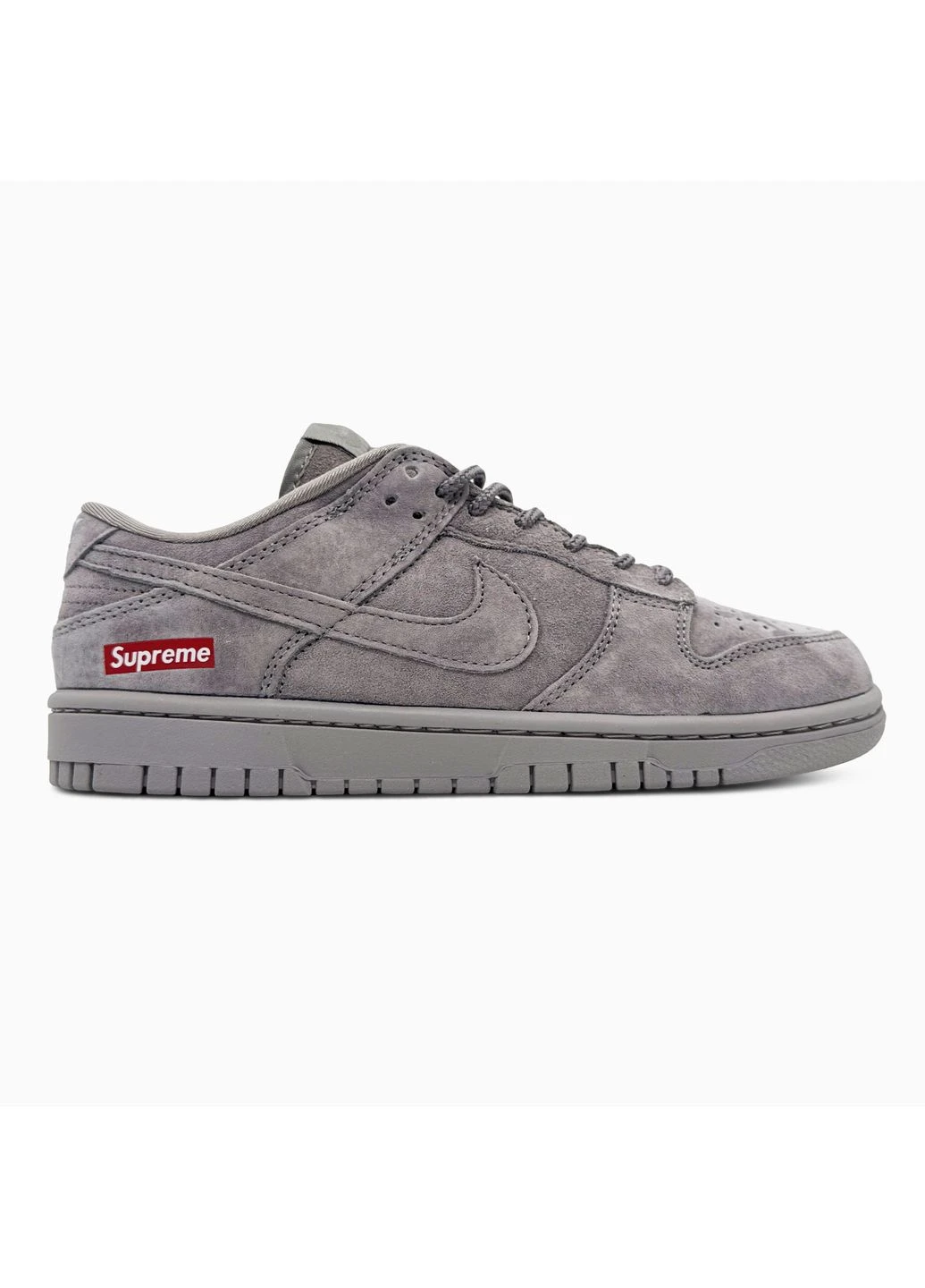 Серые летние кроссовки nike sb dunk x supreme grey найк сб данк No Brand