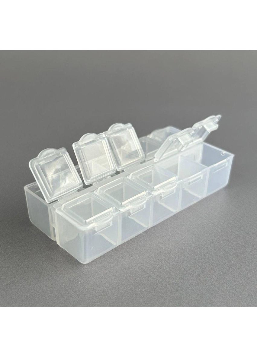 Органайзер мини 8,5х3,8 см на 10 ячеек для мелочей – прозрачный Plus-plus (354795589)