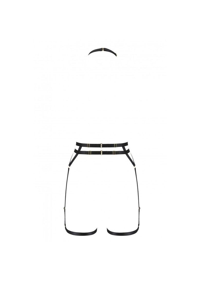 Черный демисезонный портупея-стрепы с двойным ремнем denira black l/xl - exclusive Passion