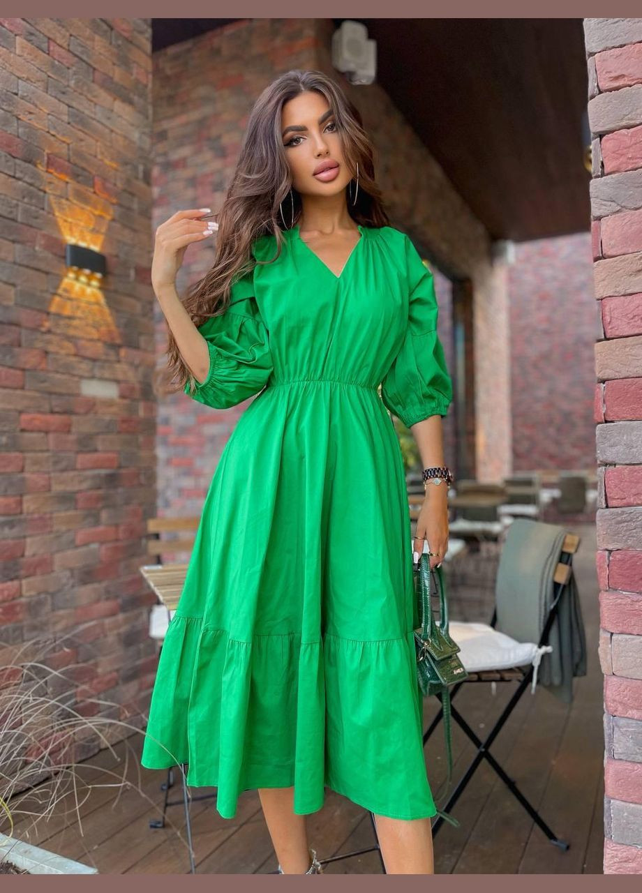 Зеленое платье fls2031 No Brand