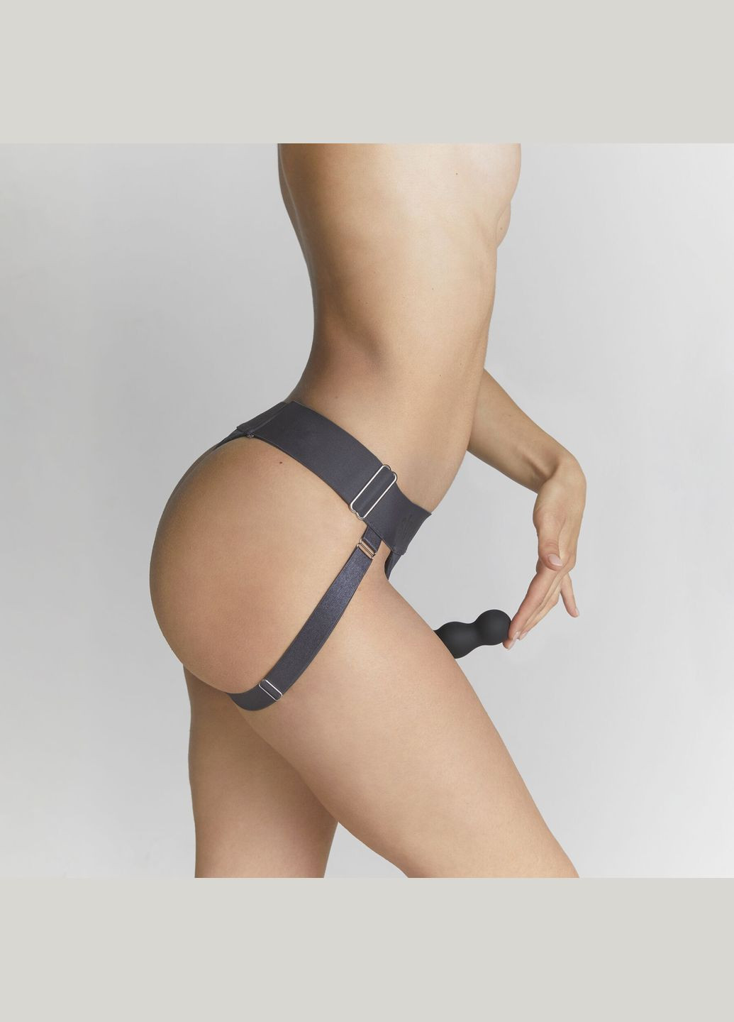 Трусики для страпона HARNAIS LINGERIE UNIQUE, One Size, серые Strap-On-Me (335394533)