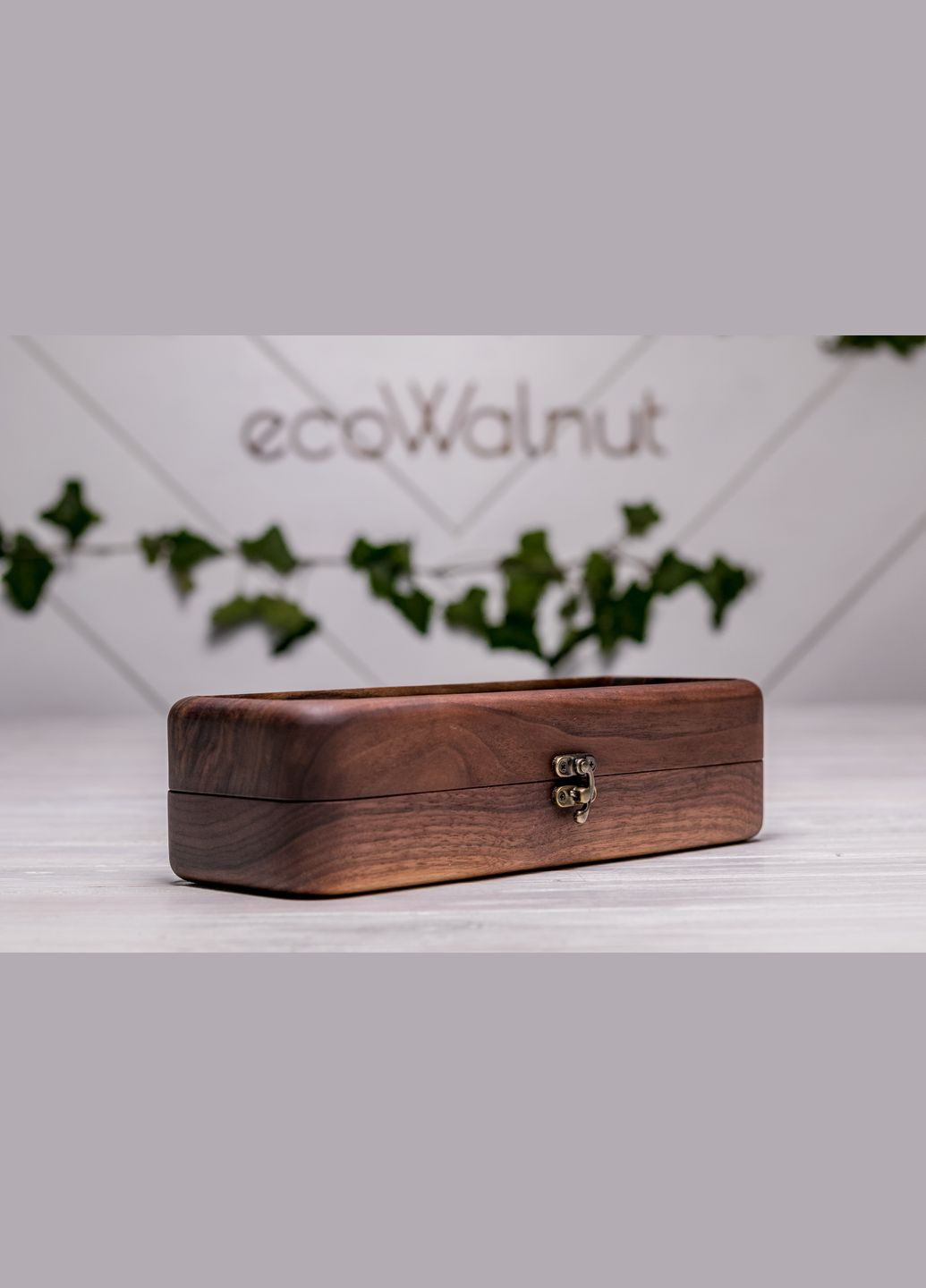 Цільна скринька для трьох годинників зі скляною кришкою EcoWalnut (295291912)