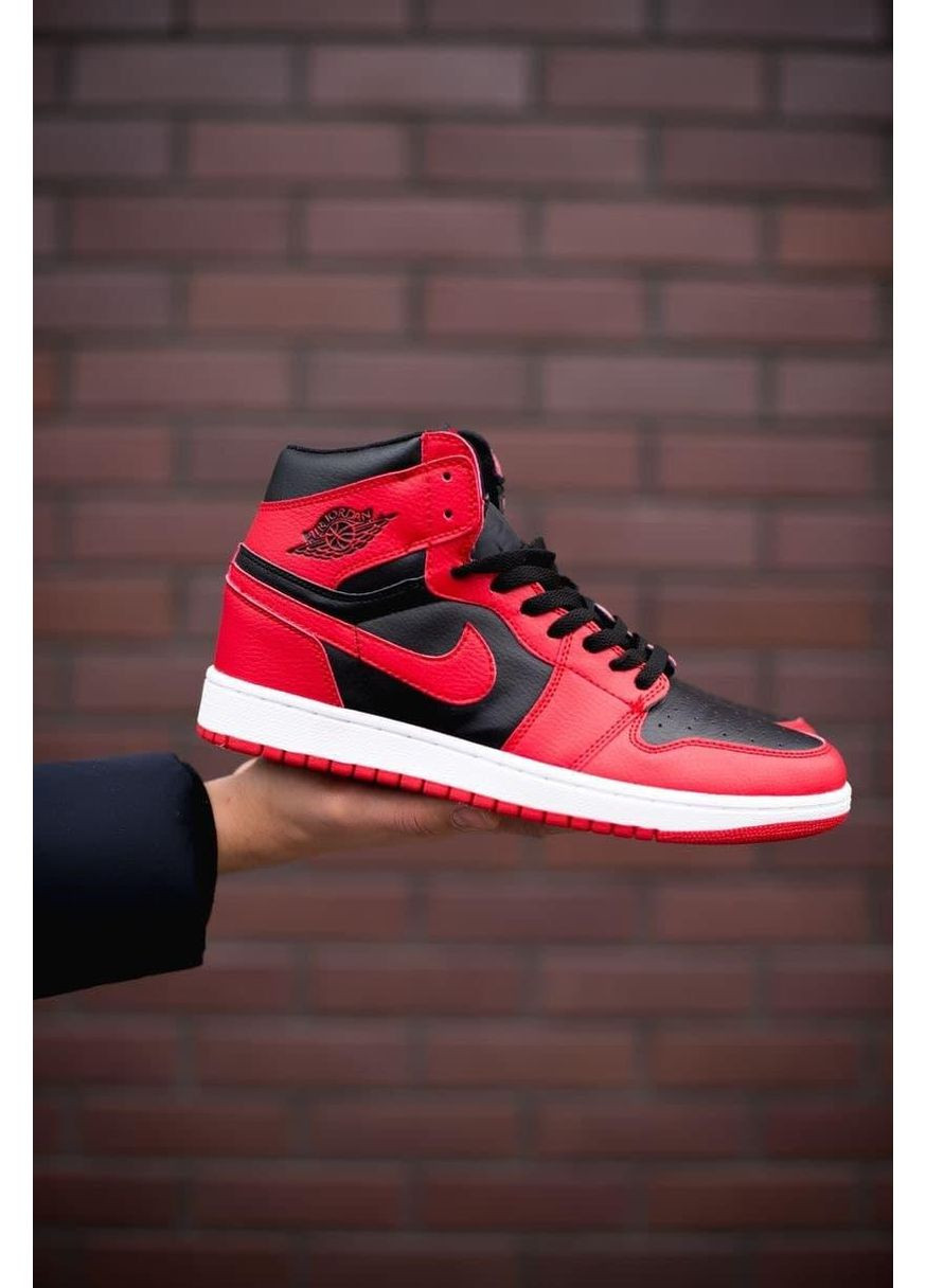 КРОСІВКИ ЖІНОЧІ NIKE AIR JORDAN RETRO1 BLACK RED НАЙК АІД ДЖОРДАН No Brand чорні демісезони (369389422)