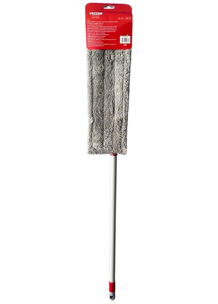 Швабра плоская 40 см с телескопической металлической ручкой и насадкой из микрофибры 42х13 см (VZ2273) Vezzer (365806649)