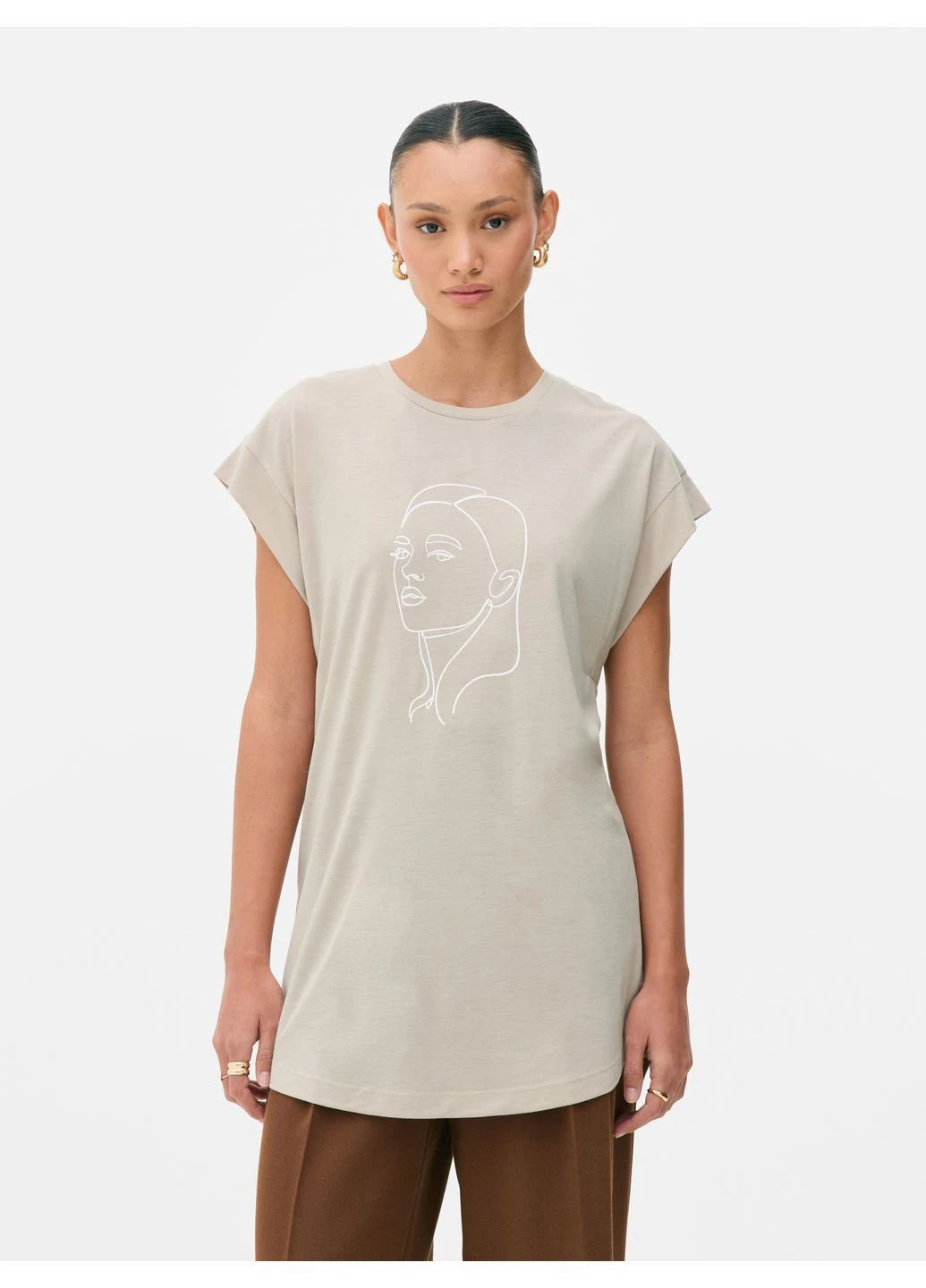 Топ лето,бежевый с принтом, Primark (400288961)