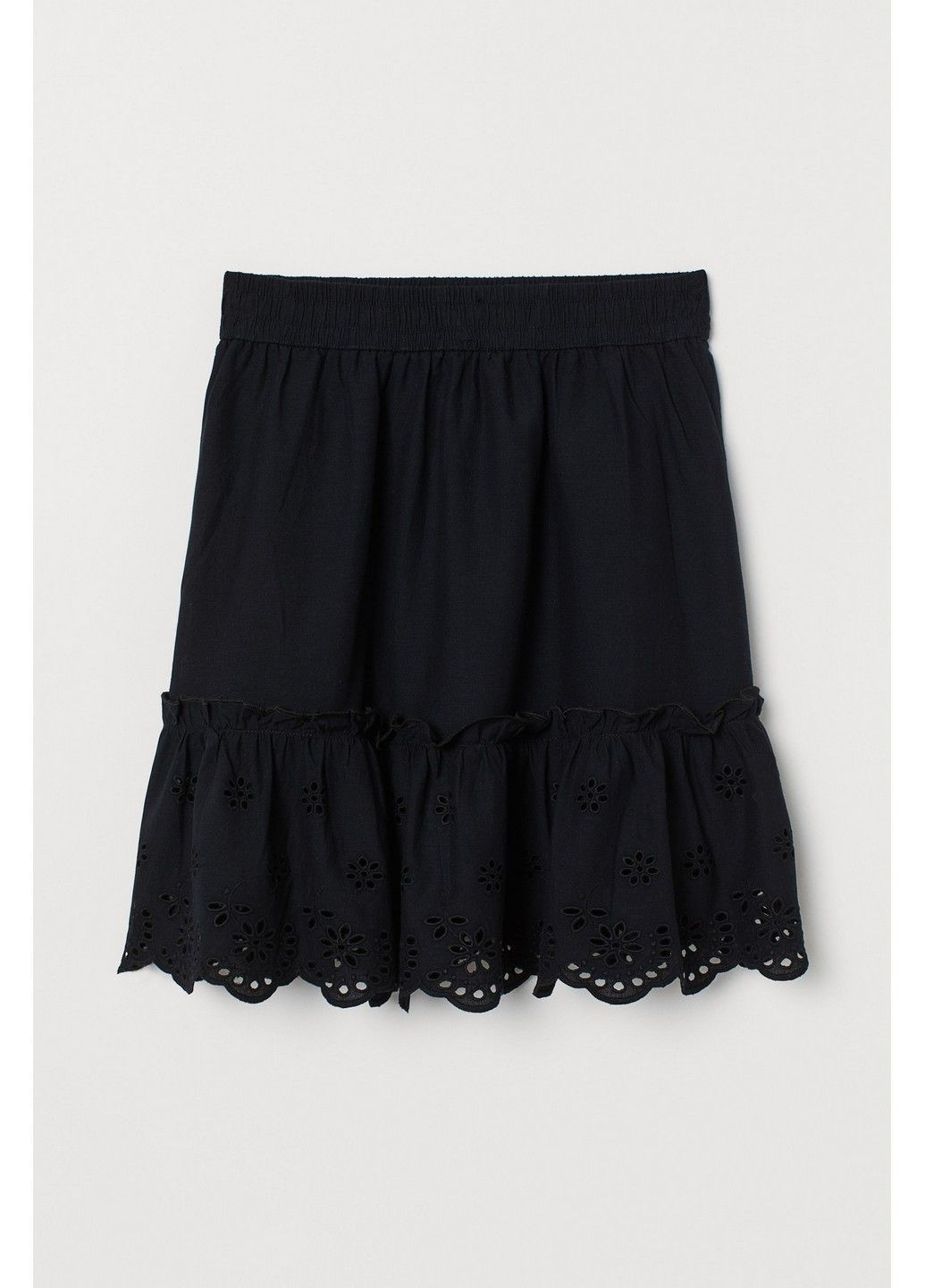 Черная с узором гусиная лапка юбка H&M