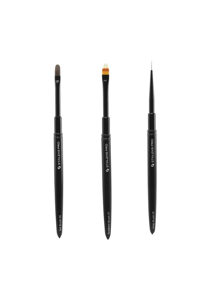 Профессиональный Набор Кистей PRO EXPERT: Для Геля, Градиента и Лайнерной Росписи Staleks (365549346)