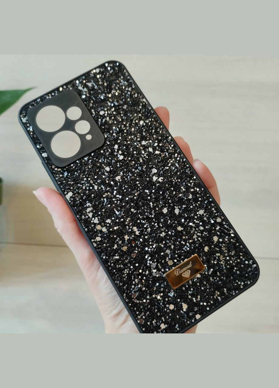 Чохол на xiaomi redmi Note 12 4g силіконова жіноча накладка блискуча Diamond shine чорний No Brand (302238406)