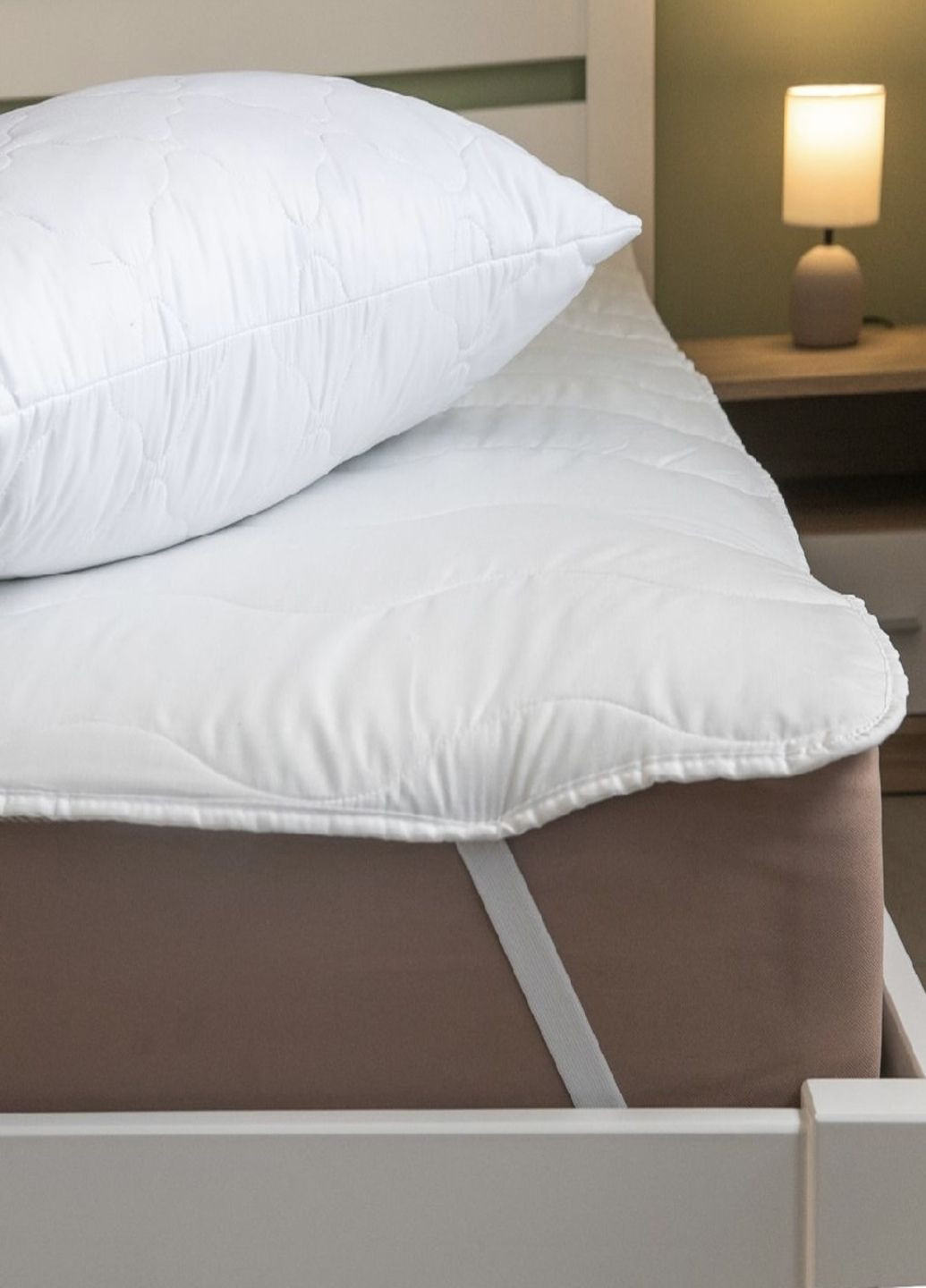 Наматрасник на резинках 160х200 см с тканью хлопок для матрасов высотой до 30 см. ТЕП Наматрацник на резинці (325696009)