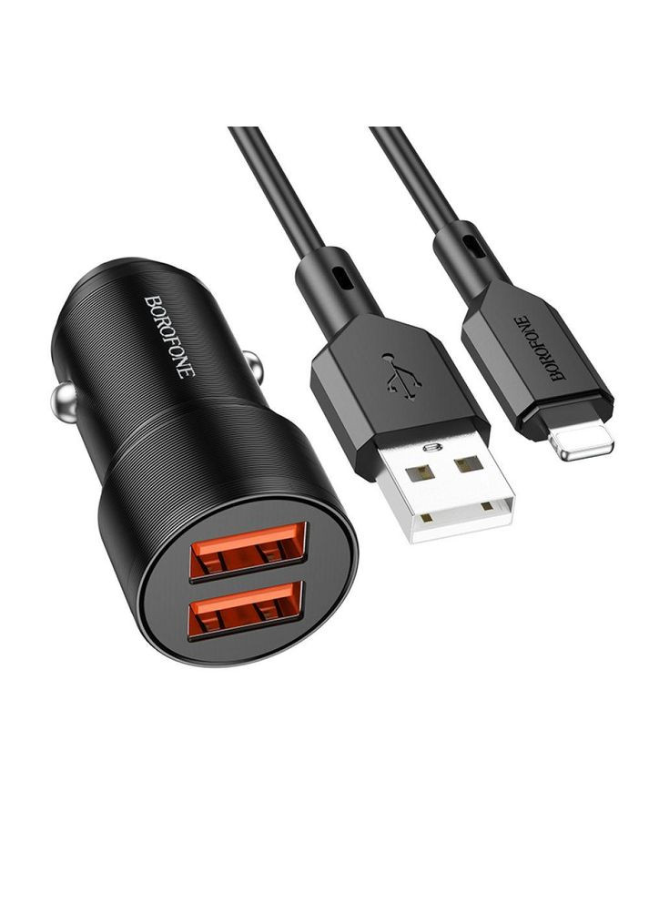 Автомобильное Зарядное Устройство BZ19 Wisdom Lightning 2.4A Цвет Сапфирово-синий Borofone (340935287)