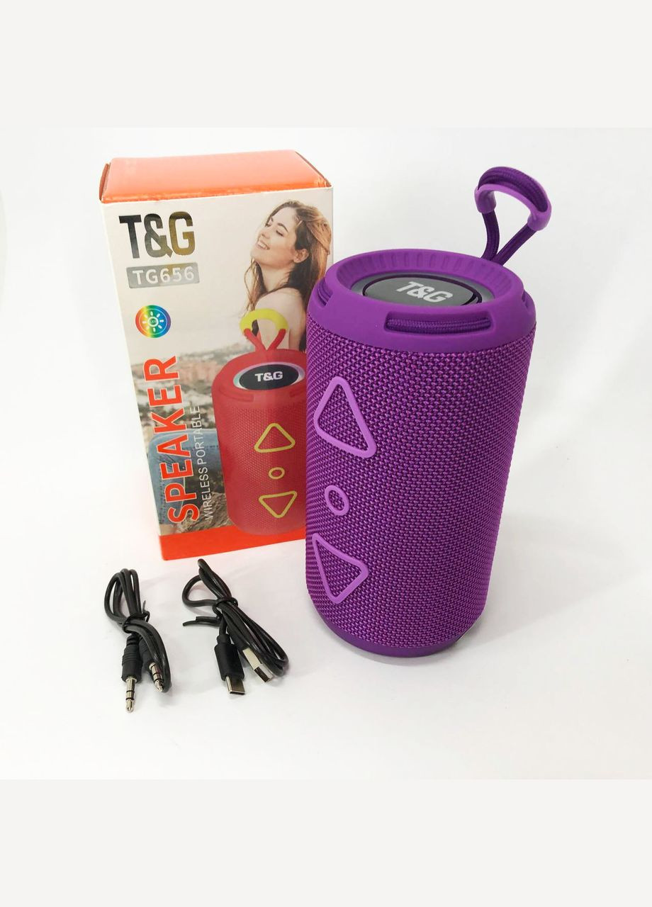 Bluetooth колонка портативная TG656 FM-радио, мощная переносная акустическая колонка. Цвет: лиловый No Brand (359474639)