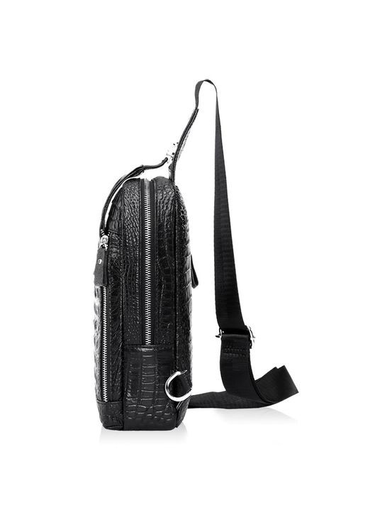 Шкіряна чоловіча сумка бананка репптилія барсетка нагрудна натуральная шкіра OEM (314984611)