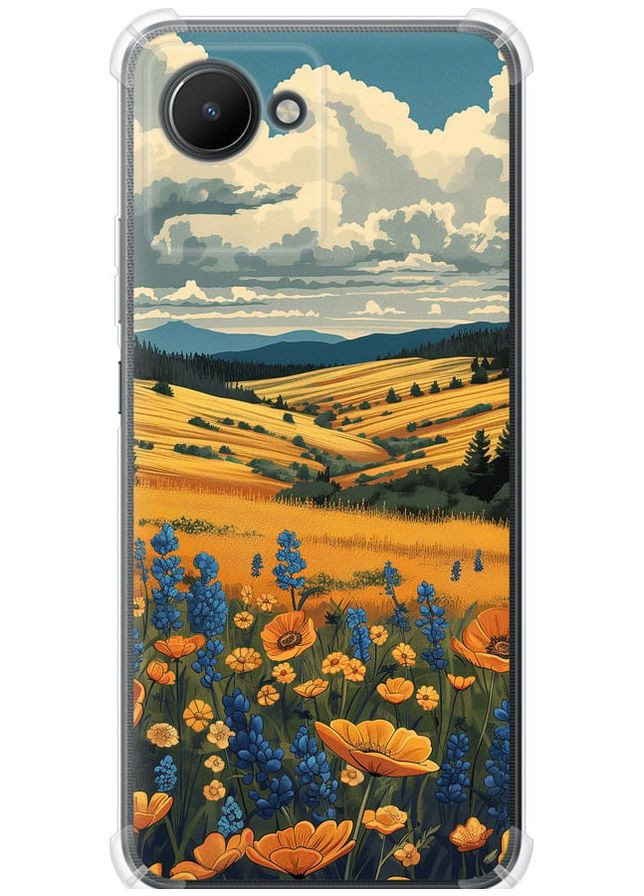 Силіконовий протиударний с посиленими кутами чохол 'Українське поле' для Endorphone Realme C30 (288577814)