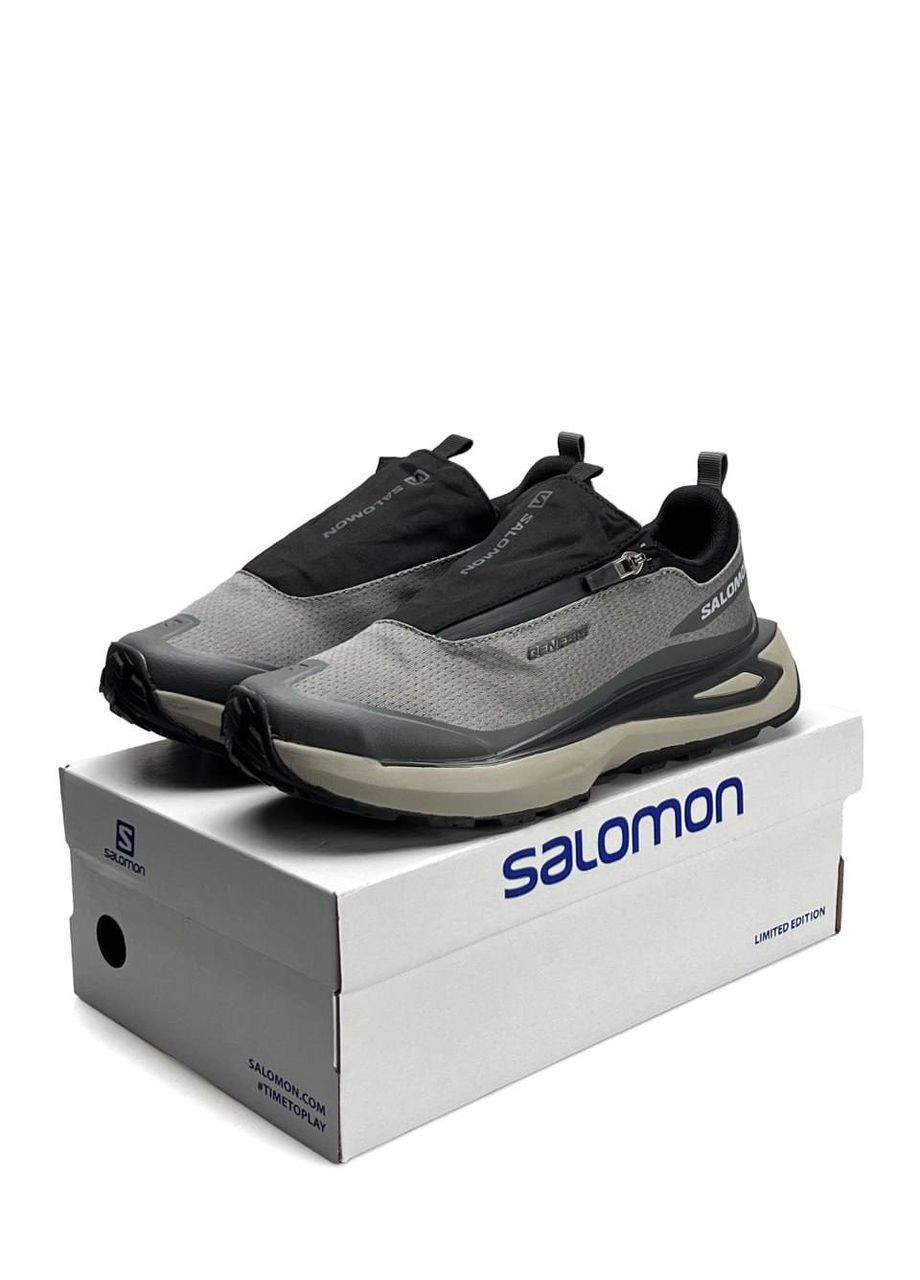 Темно-сірі Осінні кросівки чоловічі salomon No Brand Odyssey Elmt Advanced Grey Beige