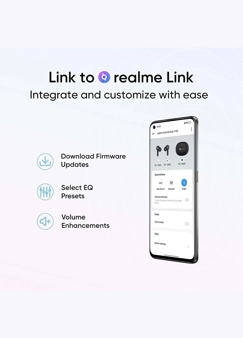 Bluetooth-гарнітура TechLife Buds T100 White_ Realme (390080731)