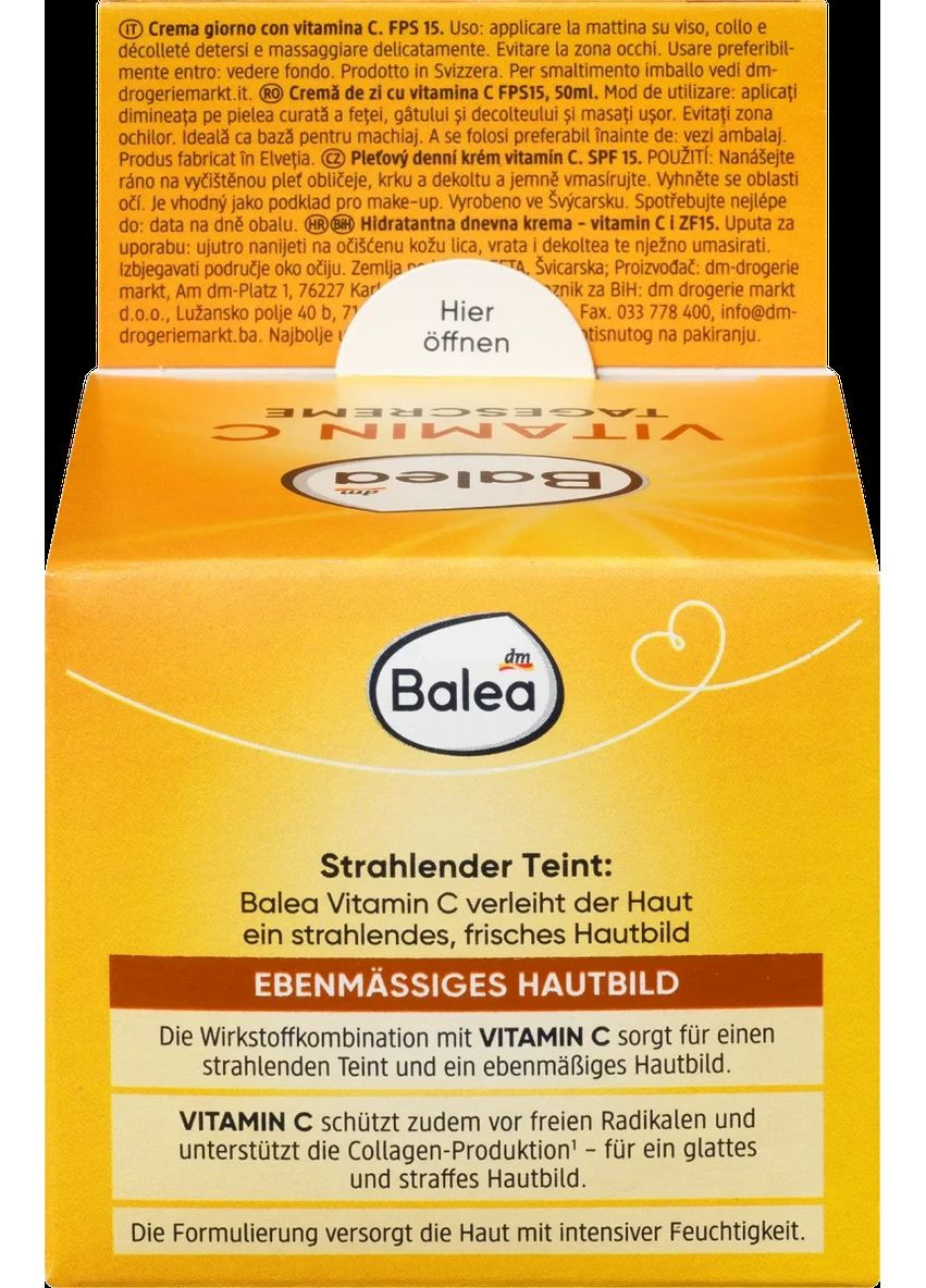 Крем для обличчя з вітаміном С spf15, 50 мл Gesichtscreme Vitamin C LSF15, 50 ml Balea (366889565)