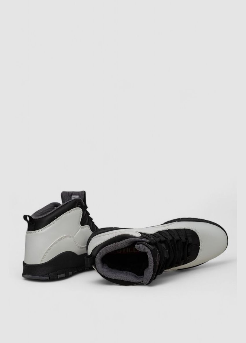 Черно-белые осенние ботинки мужские зимние на меху, 248rcx697 Ager