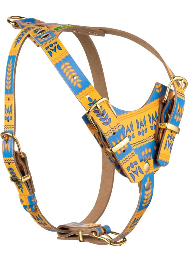 Шлей шкіряний "Колосок" L охоплення грудної клітки 65-82 см ширина 25 мм (2100103585010) Hi Dog (332880015)