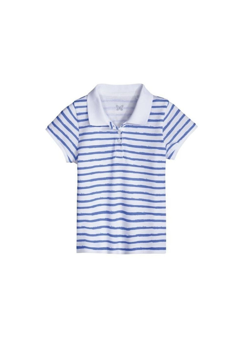 Синяя детская футболка-поло (набор 2шт) для девочки Lupilu в полоску