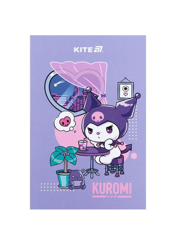 Блокнот А5 64арк. б/лін. м`яка обкл. Kuromi термобіндер №HK25-193/ / Kite (338619953)