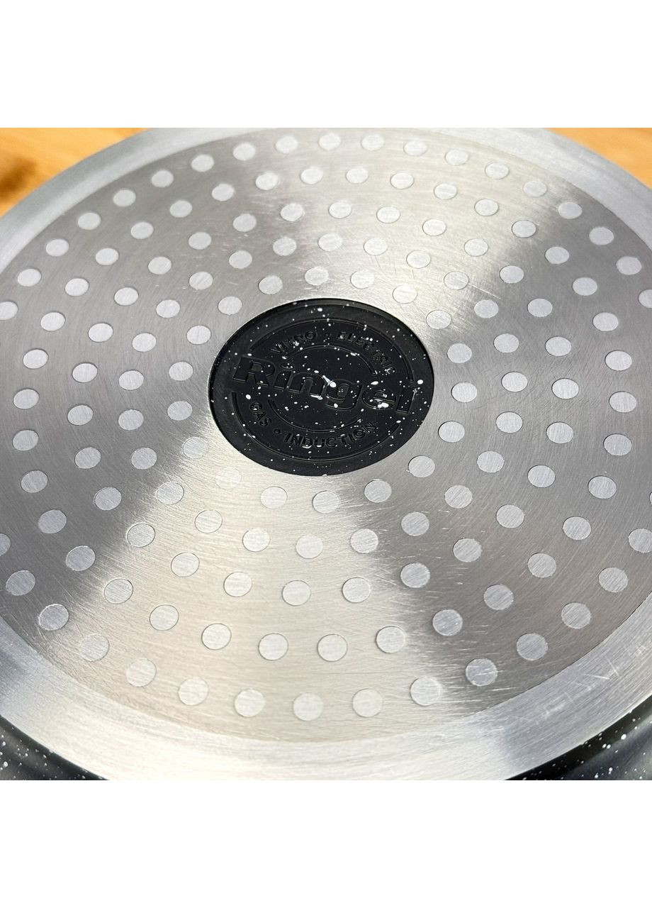 Кастрюля алюминиевая 24 см 4,5 л черная с крышкой RG-2107-24 Koriander Ringel (365815116)