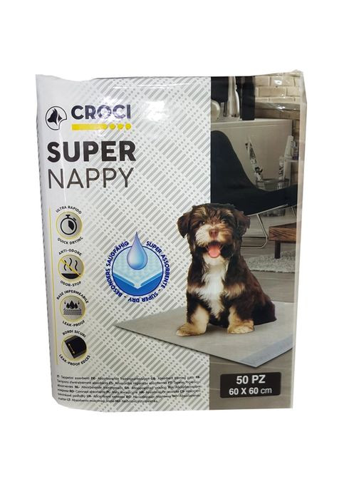 Пелюшки для собак Super Nappy 60 х 60 см 50 шт. 8023222059801 ЦІНА ЗА 1 ШТ Croci (266274377)