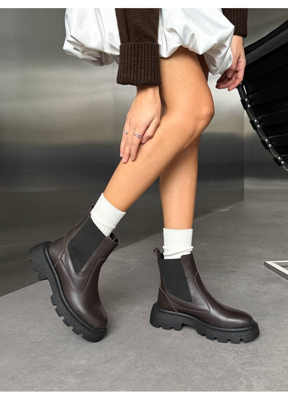 Зимние стильные женские ботинки челси No Brand без декора