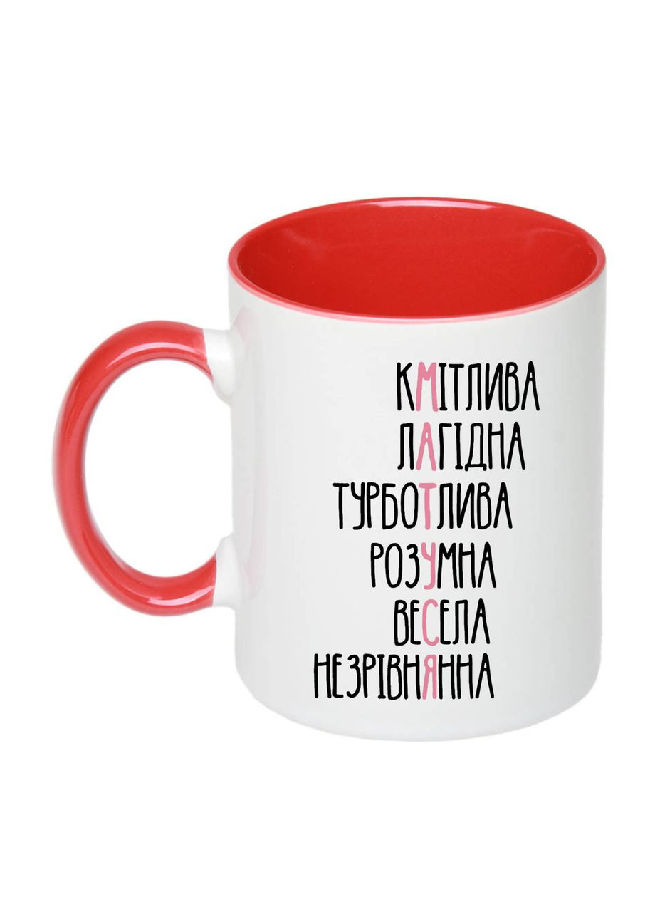 Чашка з друком "Матуся" 330 мл (колір червоний) (25203) No Brand (328943986)