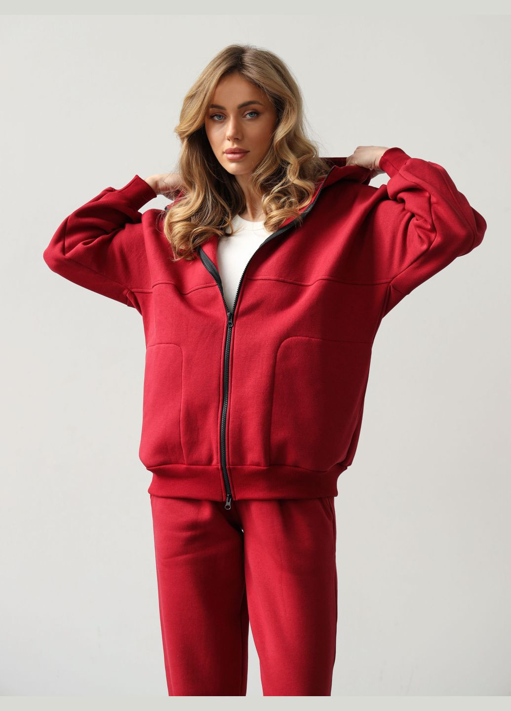 Костюм на флисе утепленный, брюки с кокеткой и кофта на молнии German Volf (282841919)