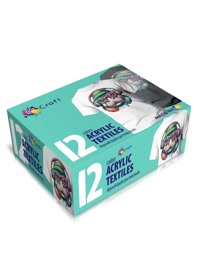 Набор акриловых красок для текстиля 5027-AC 12 цветов по 20 мл Art Craft (305232506)