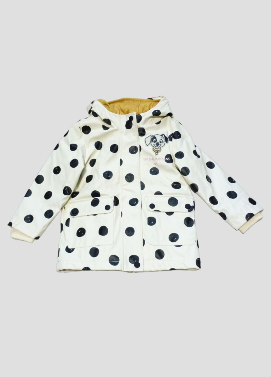 Молочна демісезонна куртка-дощовик 3 в 1 (дощовик+вітровка+демісезонна) з принтом долматинець, 98-104 см, 3-4 р George