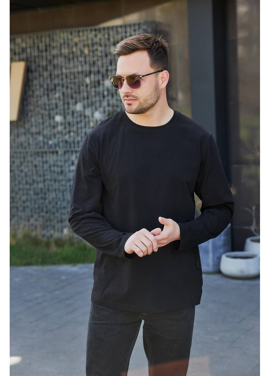 Лонгслів жіночий Гермес однотонний чорний повсякденні