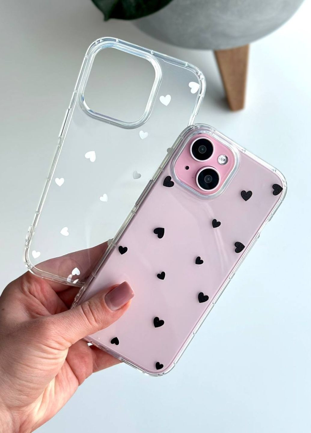 Чехол силиконовый для iPhone 13 Hearts Black / чехол айфон 13 черный No Brand (313236341)